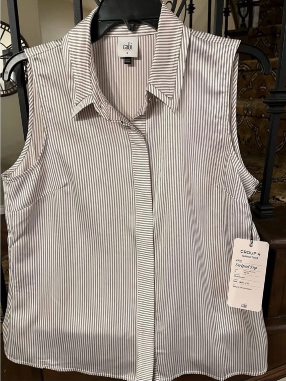 cabi #4938 Striped Top. NWT. Size Small. 98% polyester, 2% spandex. Retails $89